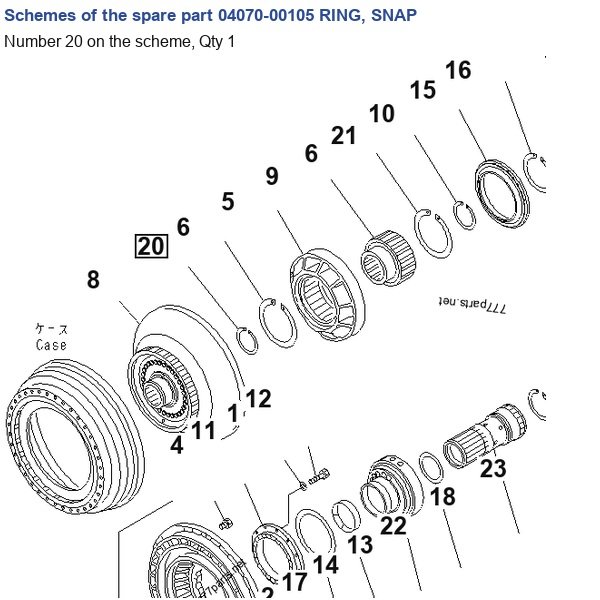 04070-00105 RING, SNAP catalog diagram