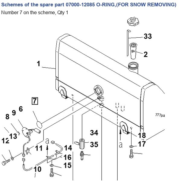 07000-12085 O-RING,(FOR SNOW REMOVING) catalog diagram