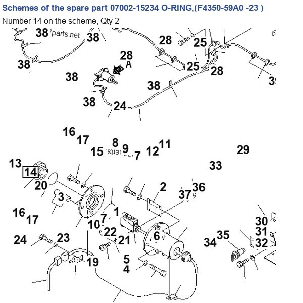 07002-15234 O-RING,(F4350-59A0 -23 ) catalog diagram