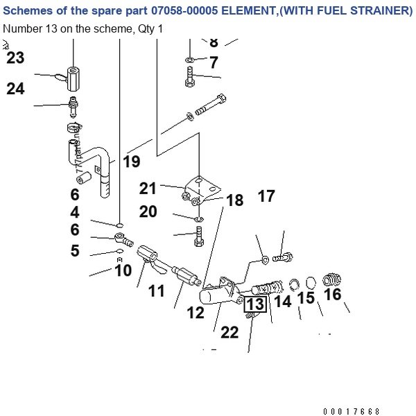 07058-00005 ELEMENT,(WITH FUEL STRAINER) catalog diagram