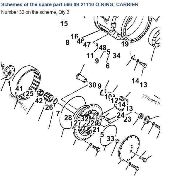 566-09-21110 O-RING, CARRIER catalog diagram