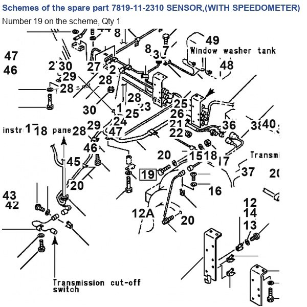 7819-11-2310 SENSOR,(WITH SPEEDOMETER) catalog diagram