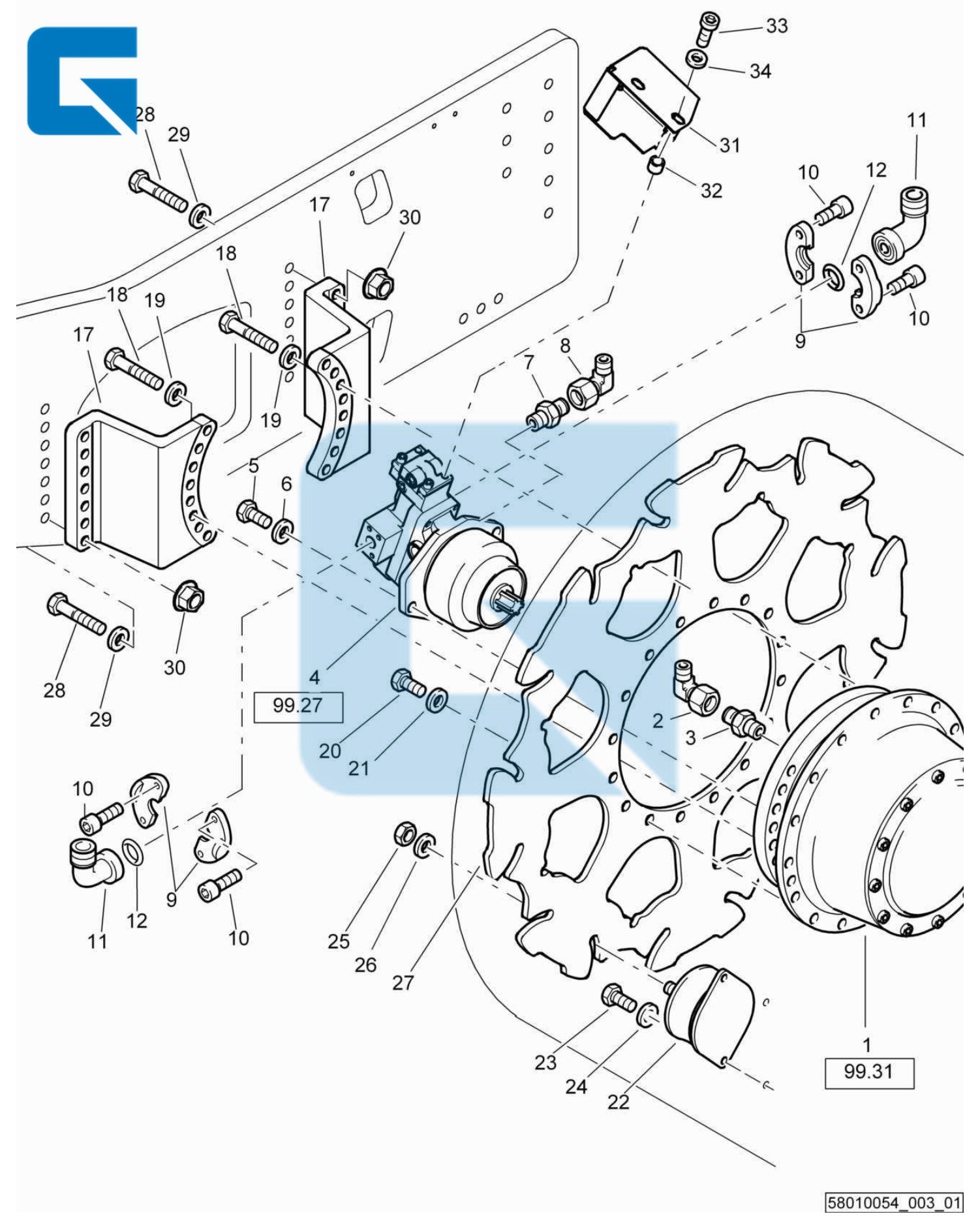BOMAG part 58130143 exploded view and related part numbers